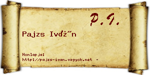 Pajzs Iván névjegykártya